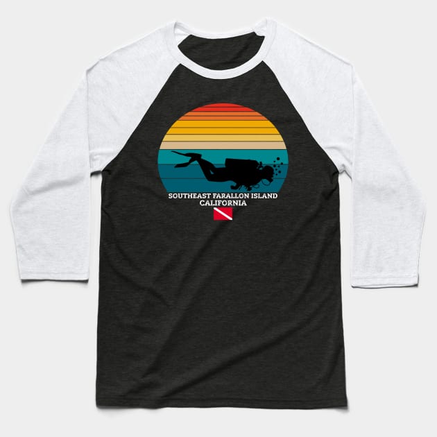 Southeast Farallon Island US Island Diving Baseball T-Shirt by Kerlem